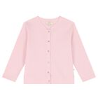 Girls Pink Pearl Cardigan, 1, hi-res