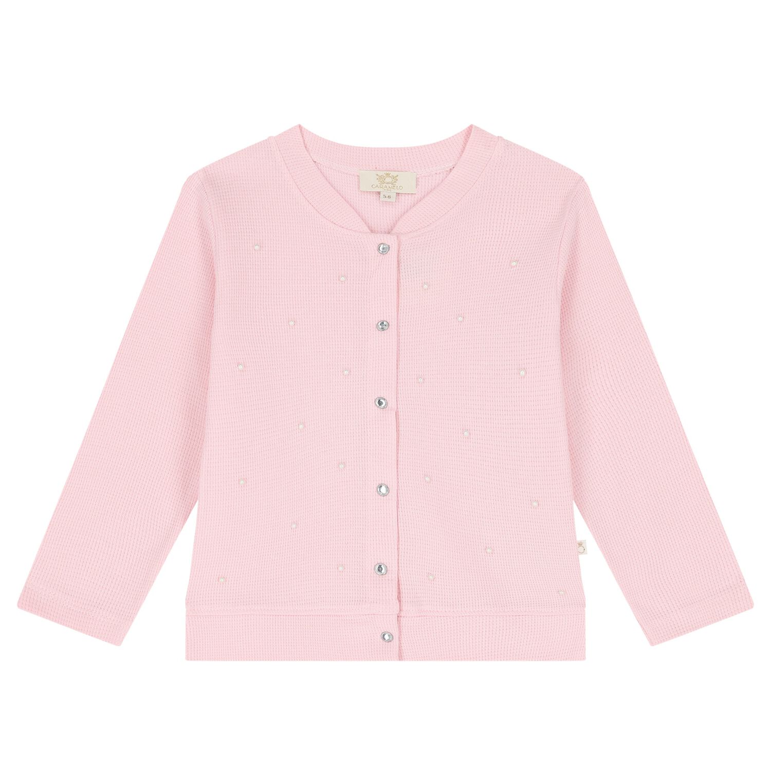 Girls Pink Pearl Cardigan, 1, hi-res image number null