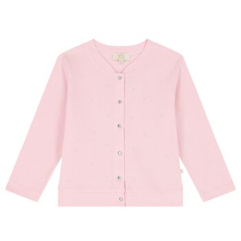 Girls Pink Pearl Cardigan