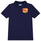 Boys Navy Blue Superman Polo Shirt, 1, hi-res