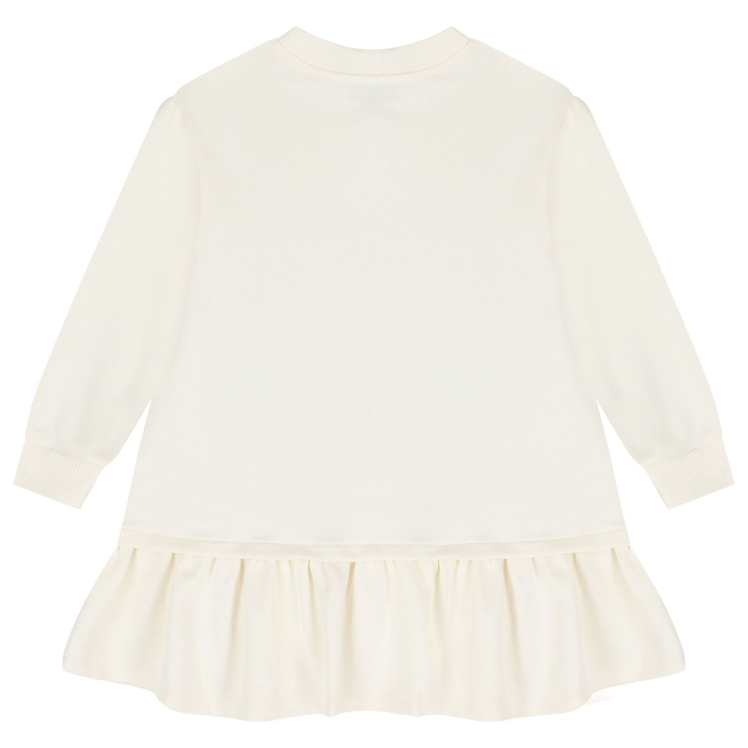 Girls Ivory Zig Zag Bow Dress, 1, hi-res