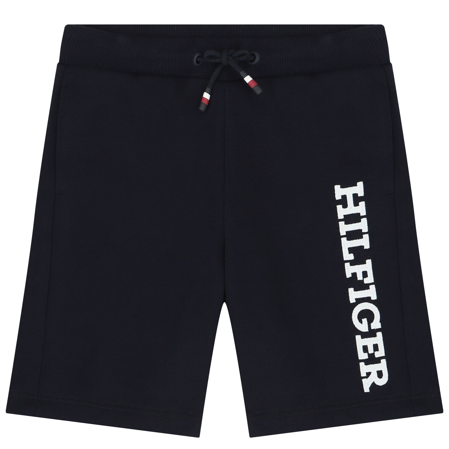 Boys Navy Blue Logo Shorts, 1, hi-res