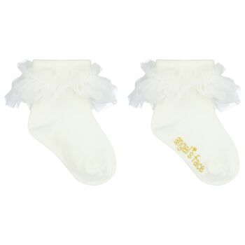 Baby Girls White Ruffled Socks
