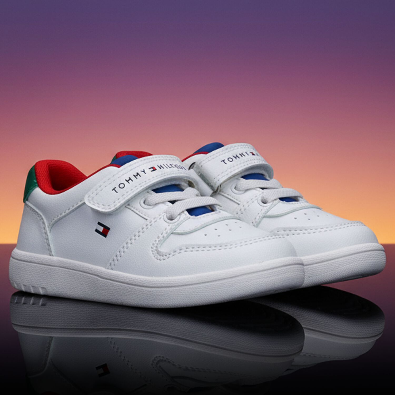 Boys White Logo Trainers, 1, hi-res
