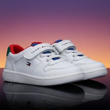 Boys White Logo Trainers