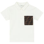Baby Boys Ivory Logo Polo Shirt, 1, hi-res
