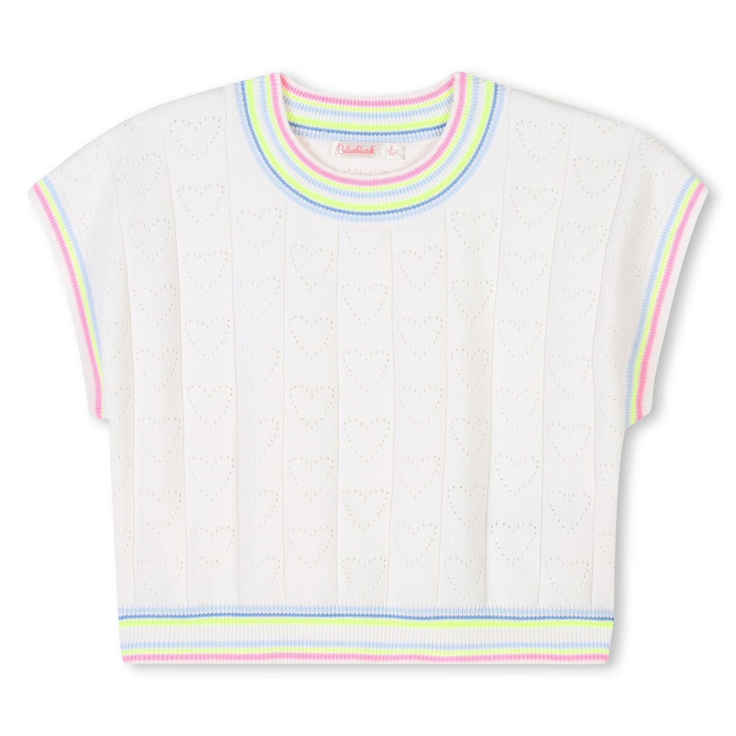 Girls Ivory Heart Top, 1, hi-res