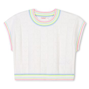 Girls Ivory Heart Top