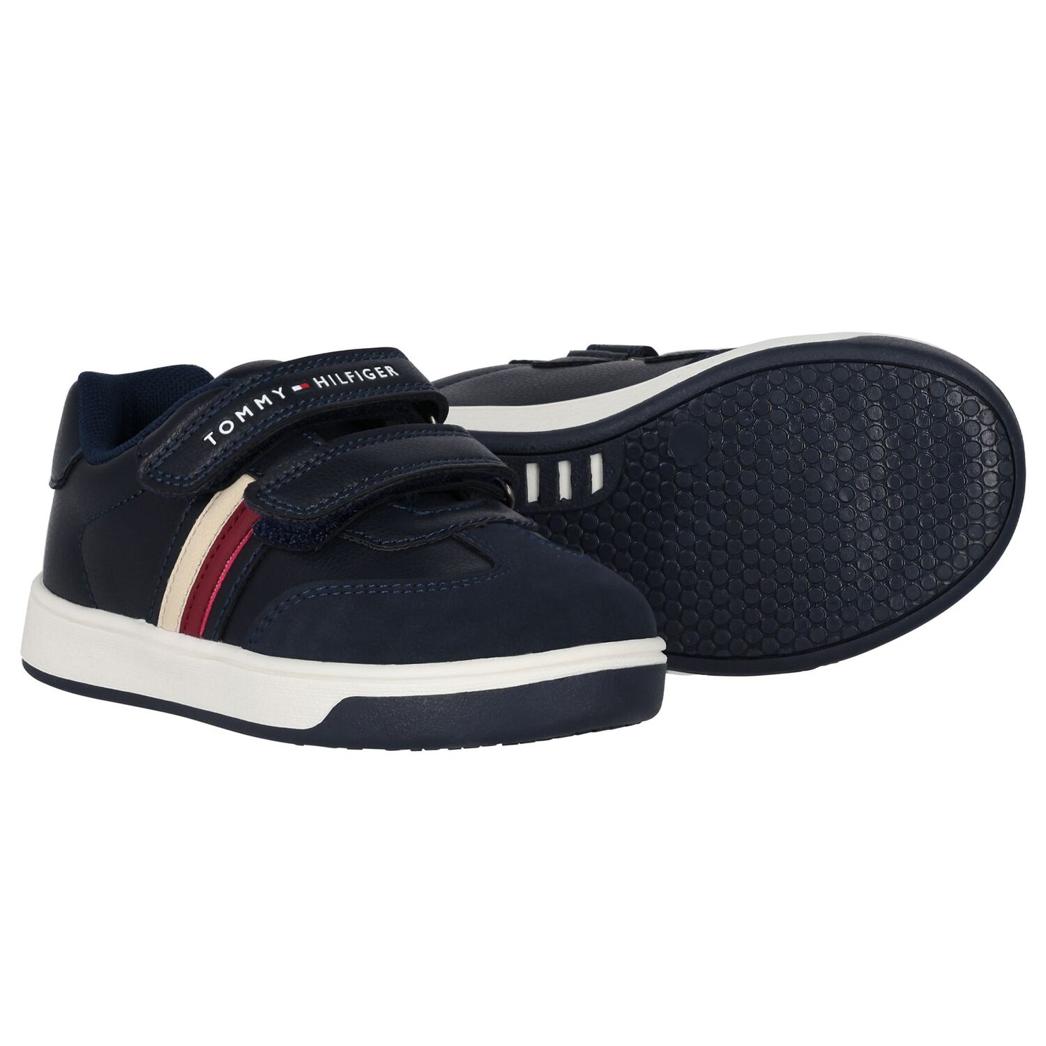 Boys Navy Blue Loggo Trainers, 1, hi-res
