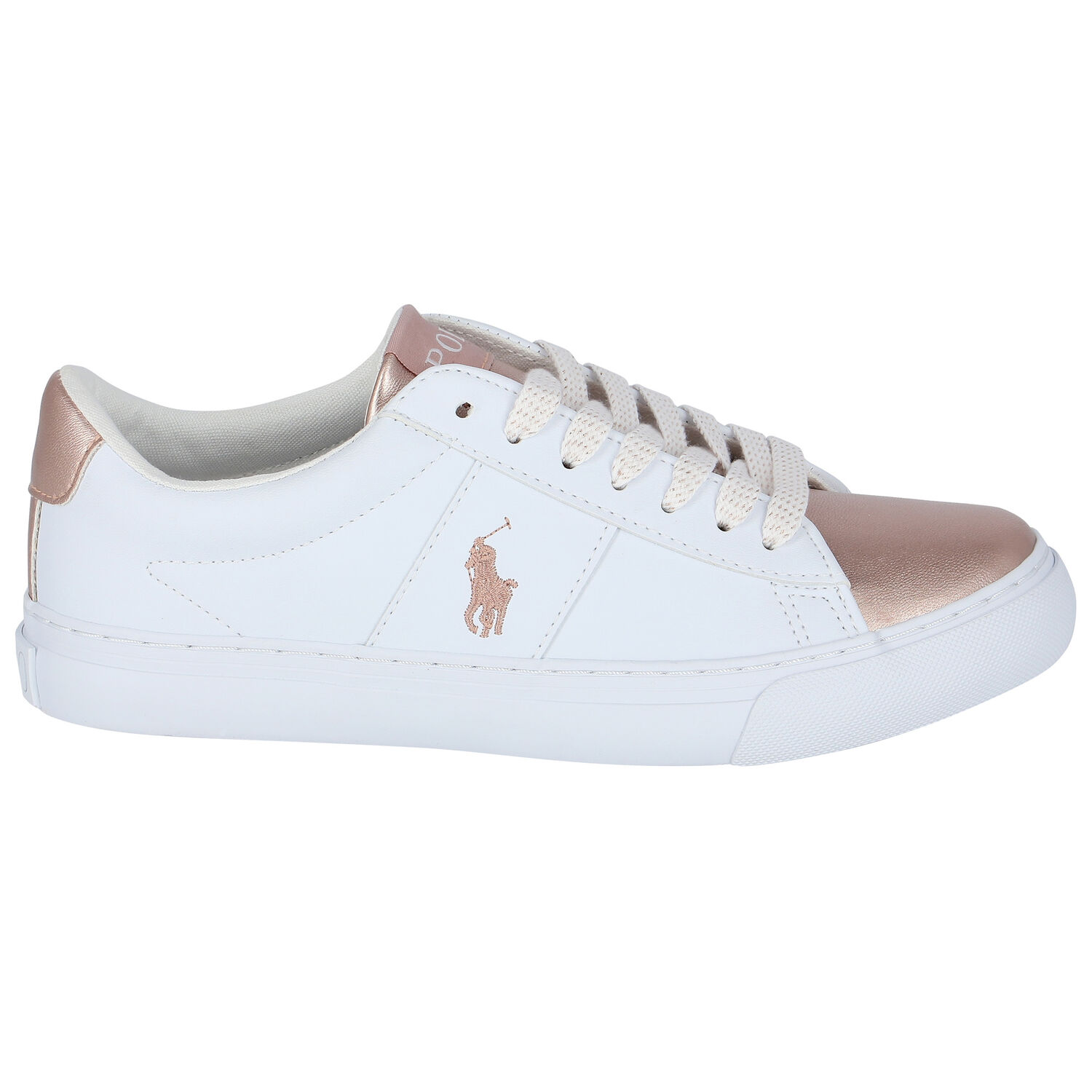 Girls White Logo Trainers, 1, hi-res