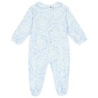 Baby Boys Blue & Ivory Barocco Babygrow Gift Set, 3, hi-res