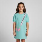 Girls Green Logo Bag Dress, 1, hi-res