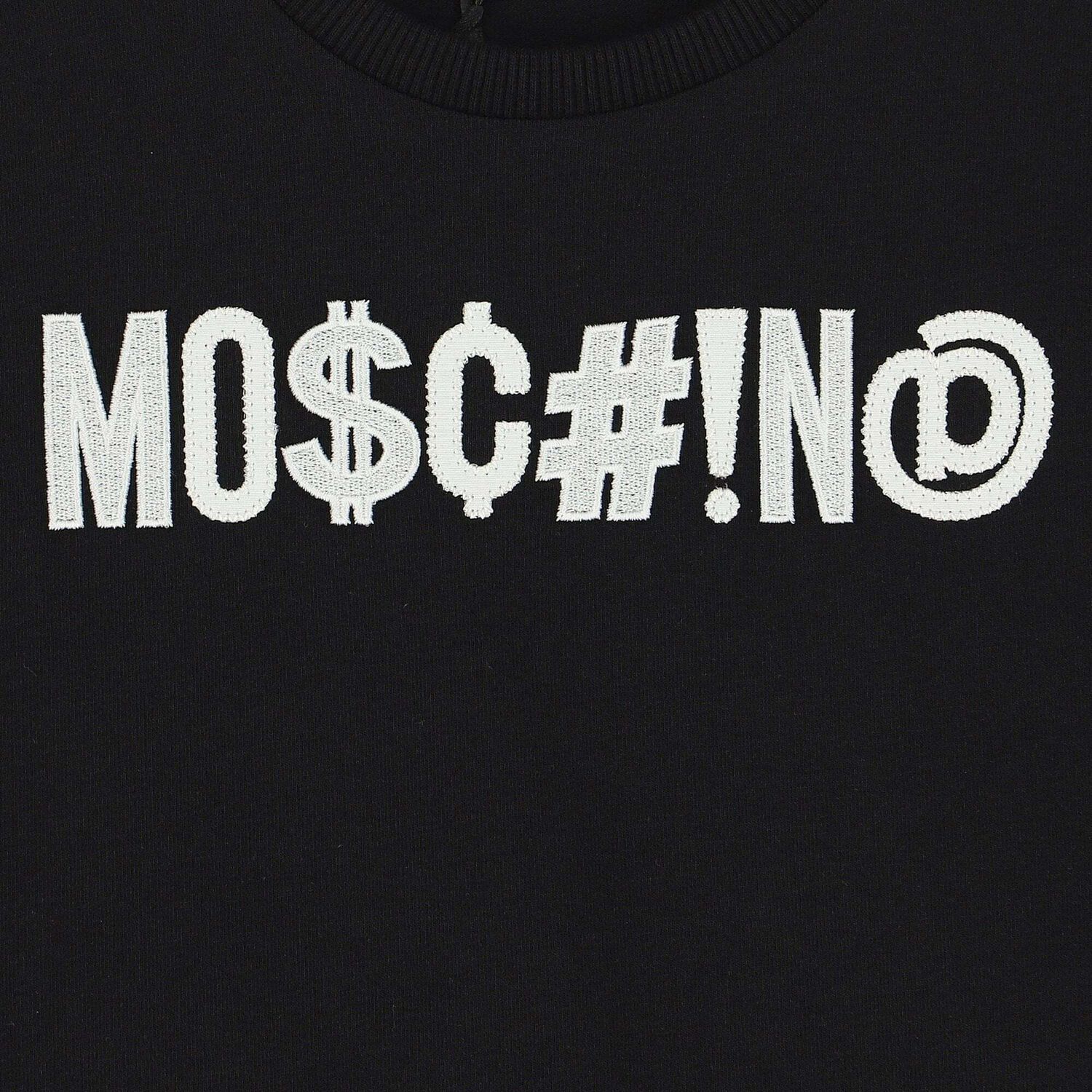 Boys Black Logo Top, 1, hi-res