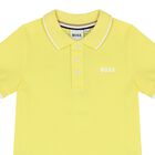 Younger Boys Yellow Logo Polo Shirt, 1, hi-res
