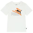 Boys White Logo T-Shirt, 1, hi-res