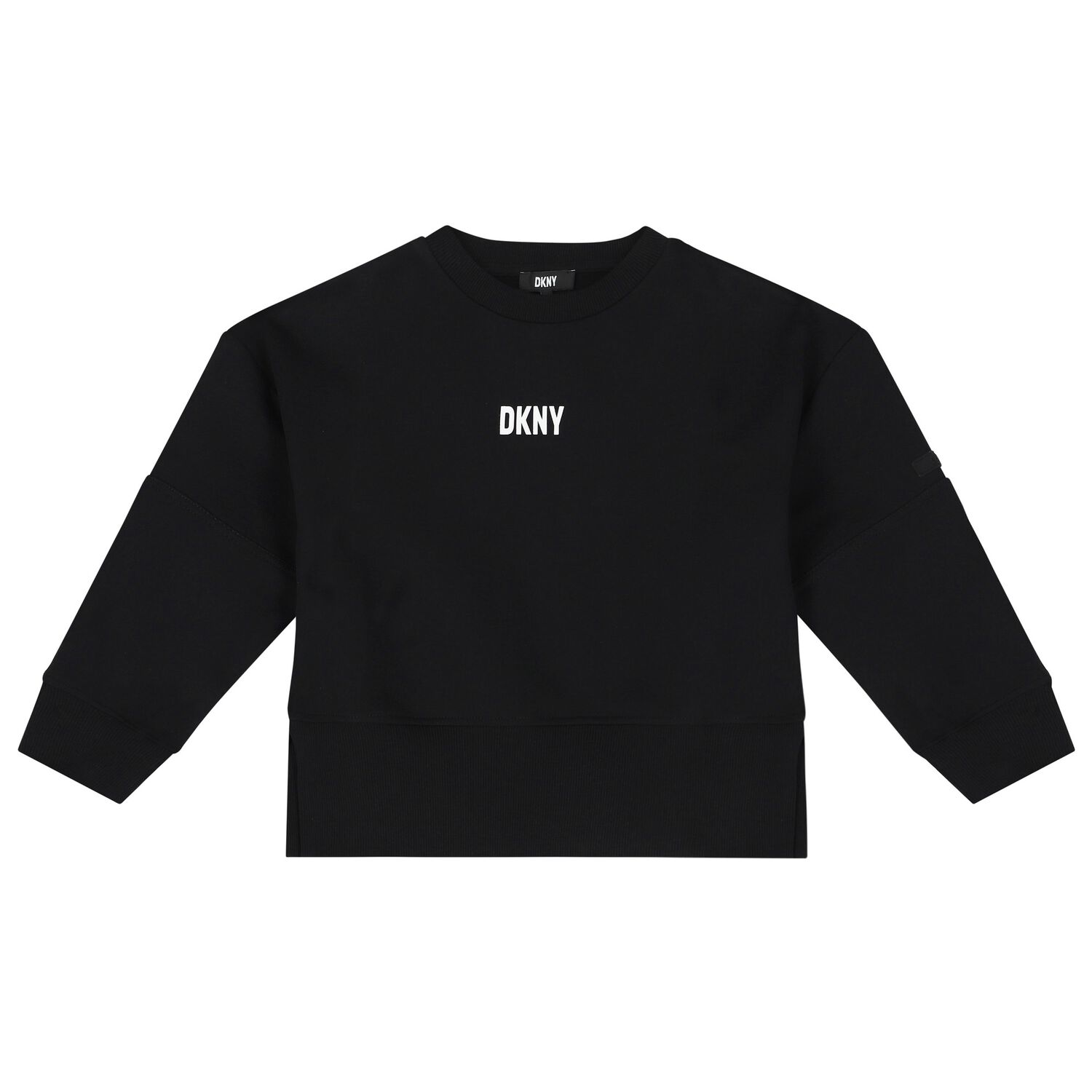 Girls Black Logo Sweatshirt, 1, hi-res