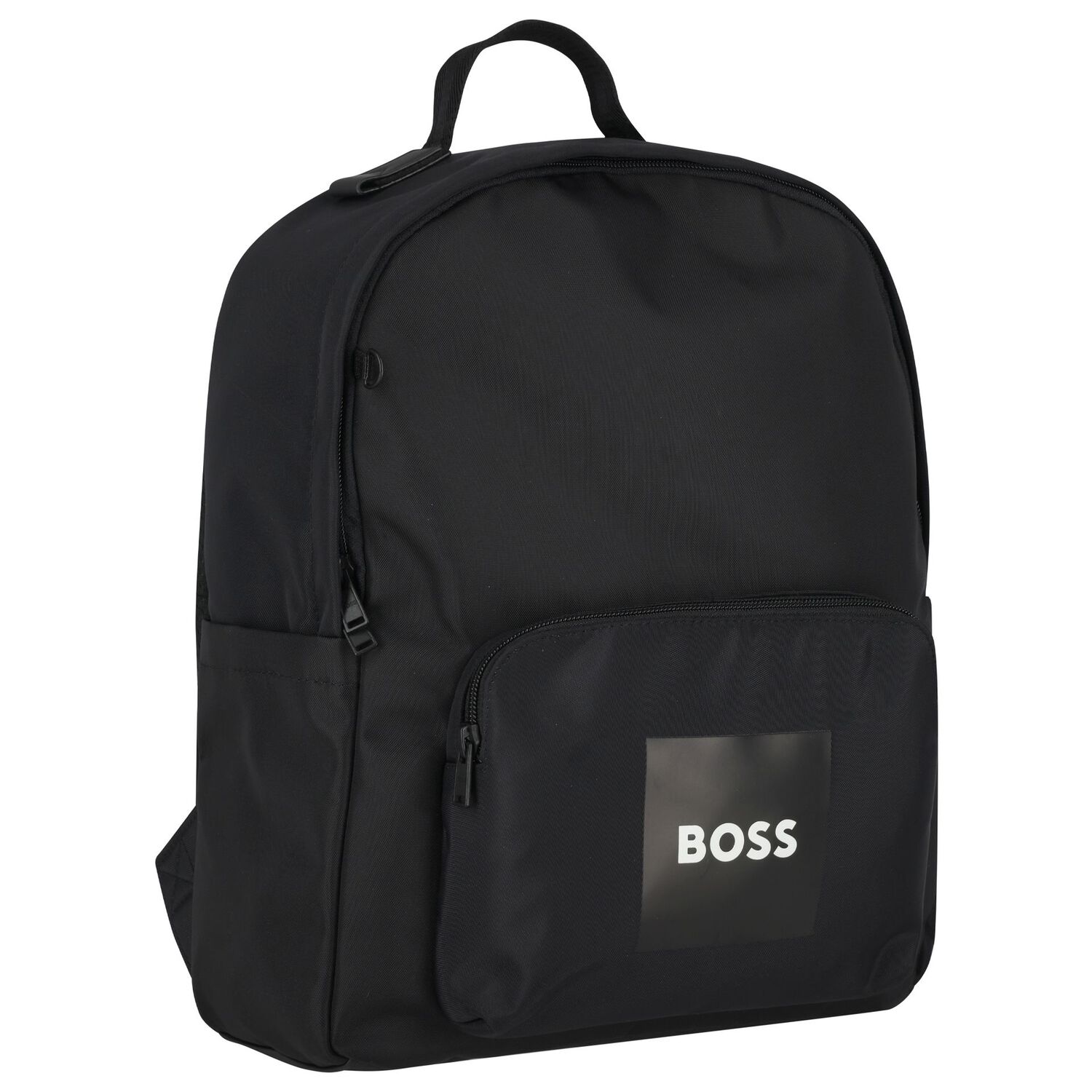 Boys Black Canvas Backpack, 1, hi-res