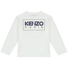 White Logo Long Sleeve Top, 1, hi-res