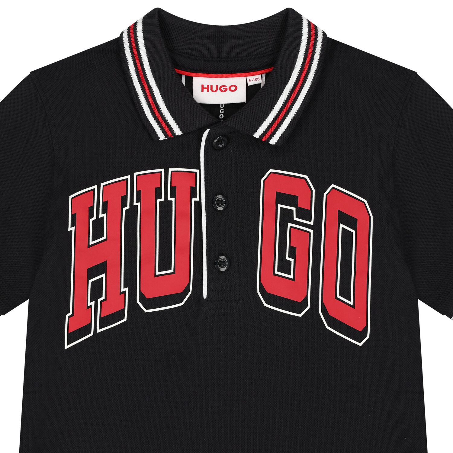 Boys Black Logo Polo Shirt, 1, hi-res image number null