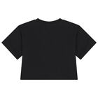 Girls Black Teddy Bear Logo Shorts Set, 1, hi-res