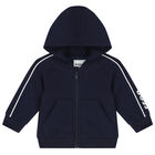 Baby Boys Navy Blue & White Tracksuit (3 Piece), 1, hi-res
