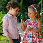 Girls Red Printed Dress, 1, hi-res