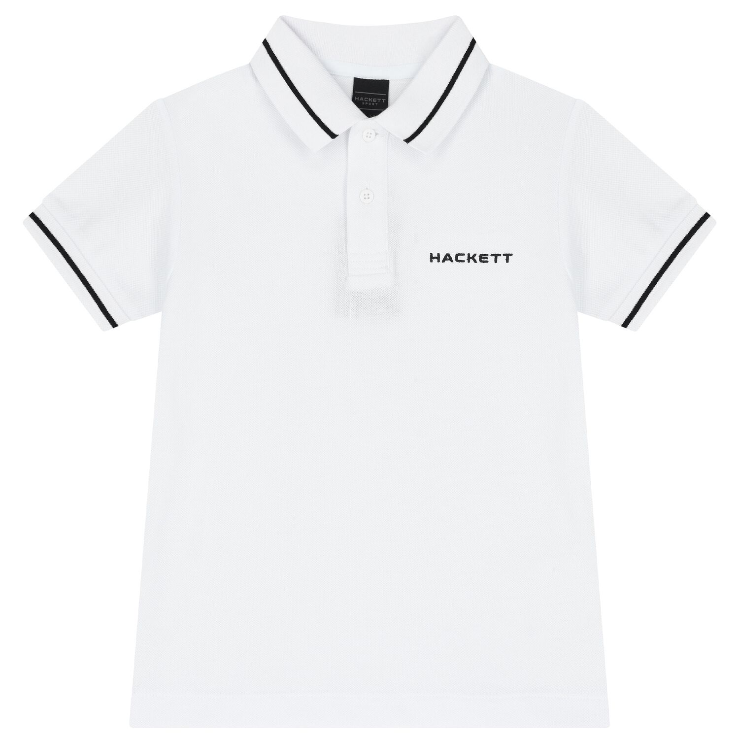 Boys White Cotton Logo Polo Shirt, 1, hi-res image number null