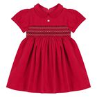 Younger Girls Red Velvet Dress, 1, hi-res