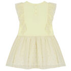 Girls Yellow Bow Logo Dress, 1, hi-res