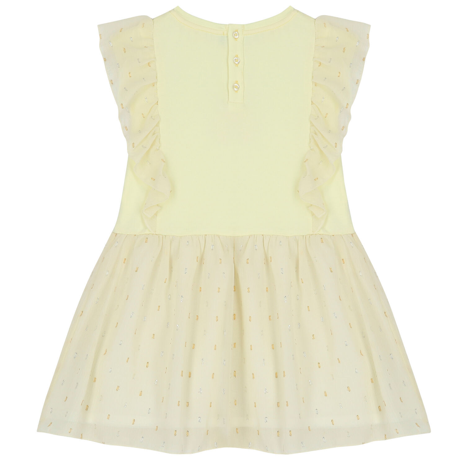 Girls Yellow Bow Logo Dress, 1, hi-res