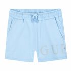 Girls Blue Logo Shorts, 2, hi-res