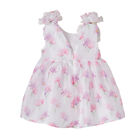 Younger Girls White & Pink Floral Dress, 1, hi-res