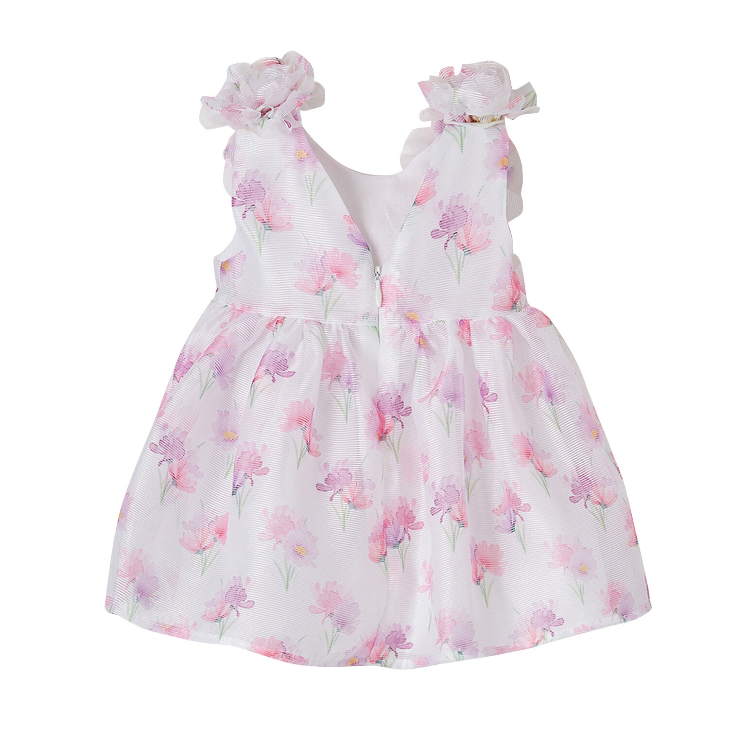 Younger Girls White & Pink Floral Dress, 1, hi-res image number null