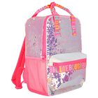Girls Pink Iridescent Sequin Logo Backpack, 1, hi-res