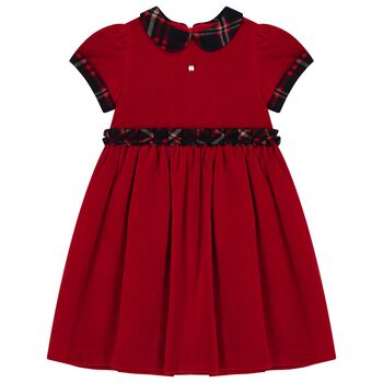 Girls Red Tartan Dress