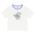 Baby Boys Ivory & Blue Logo Shorts Set, 1, hi-res