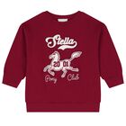Girls Burgundy Horse Logo Sweatshirt, 1, hi-res