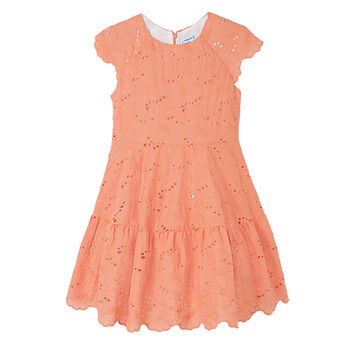 Girls Pink Embroidered Dress
