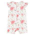 Baby Girls White & Pink Floral Romper, 1, hi-res