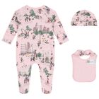 Baby Girls Pink Teddy Bear Babygrow Gift Set, 2, hi-res