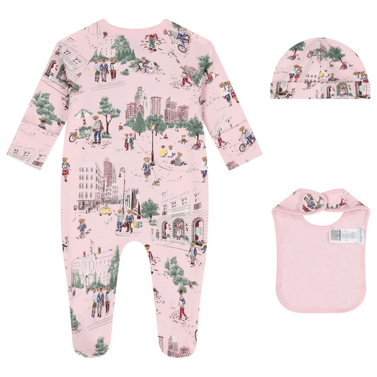 Baby Girls Pink Teddy Bear Babygrow Gift Set, 2, hi-res