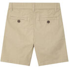 Boys Beige Cotton Twill Shorts, 3, hi-res