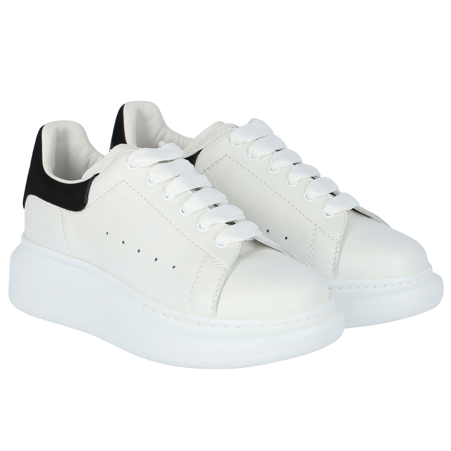 White & Black Logo Trainers, 2, hi-res