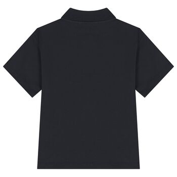 Boys Black Logo Polo Shirt, 1 Boys Black Logo Polo Shirt