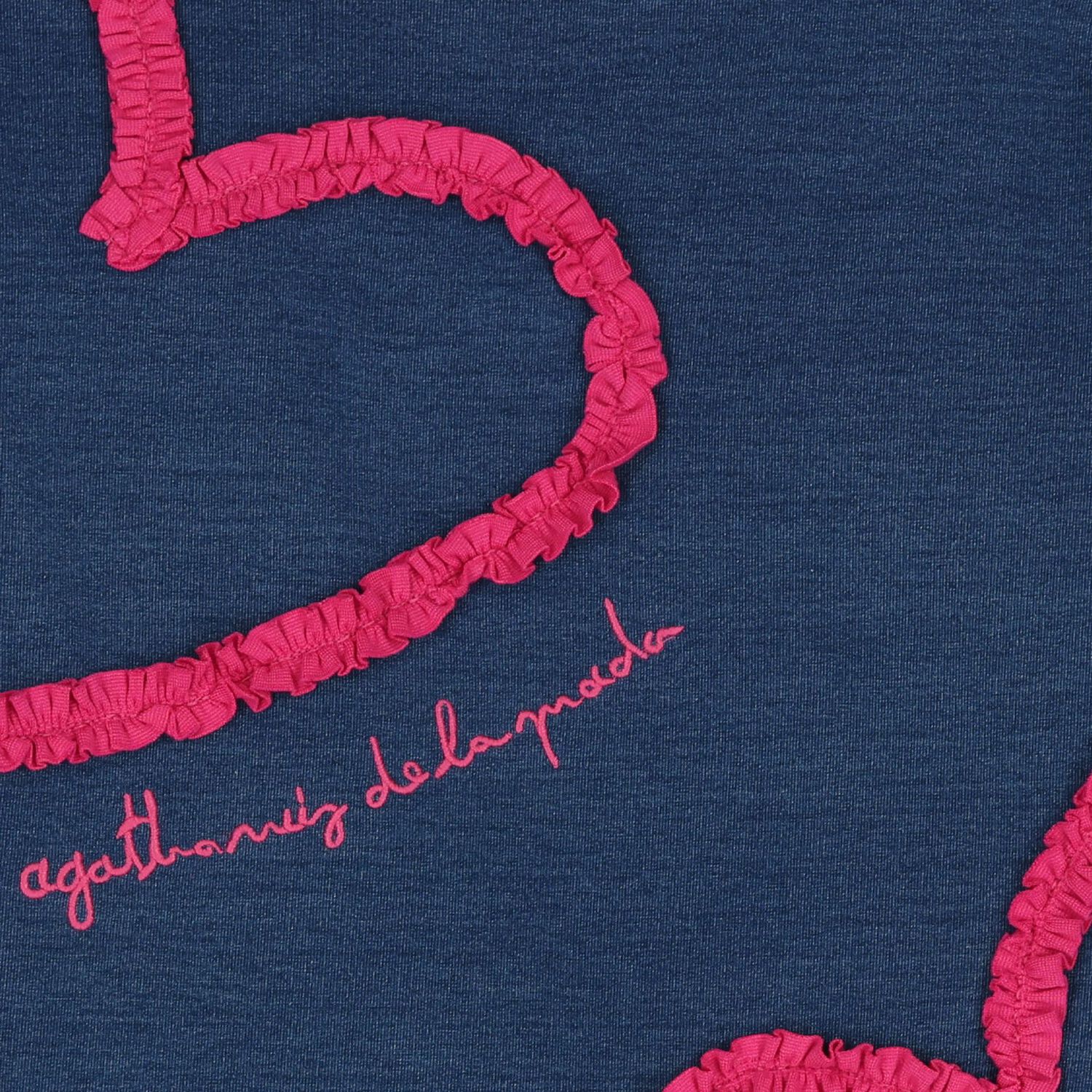 Girls Blue & Pink Heart Dress Set, 1, hi-res