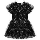 Girls Black Stars Tulle Dress, 1, hi-res