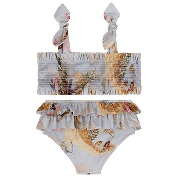 Girls Blue Floral Bikini