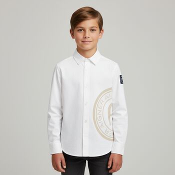 Boys White Logo Shirt