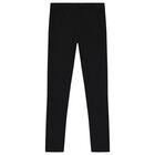 Girls Black Logo Leggings, 1, hi-res