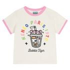 Girls Ivory Bubble Tiger T-Shirt, 1, hi-res